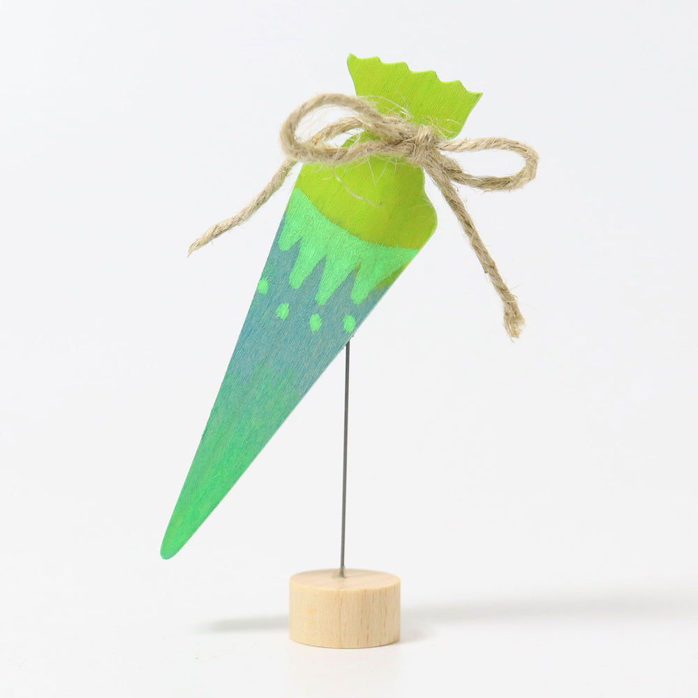 Decorative Figure Neon Green School Cone