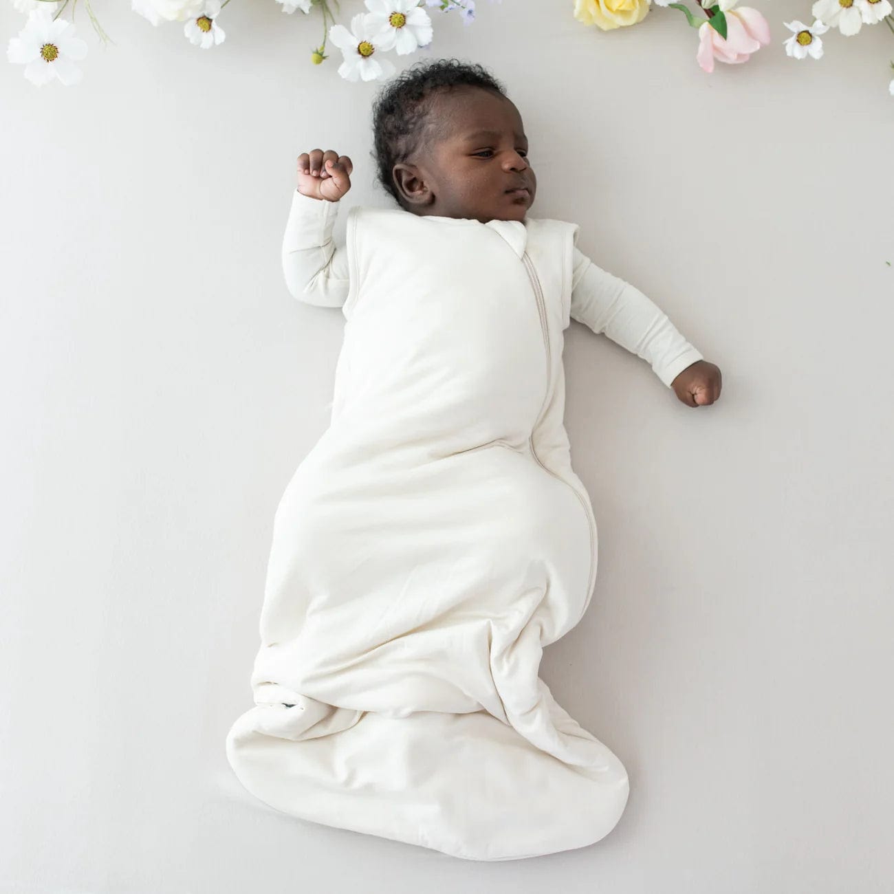 1.0 Sleep Bag in Ecru Kyte Baby Lil Tulips