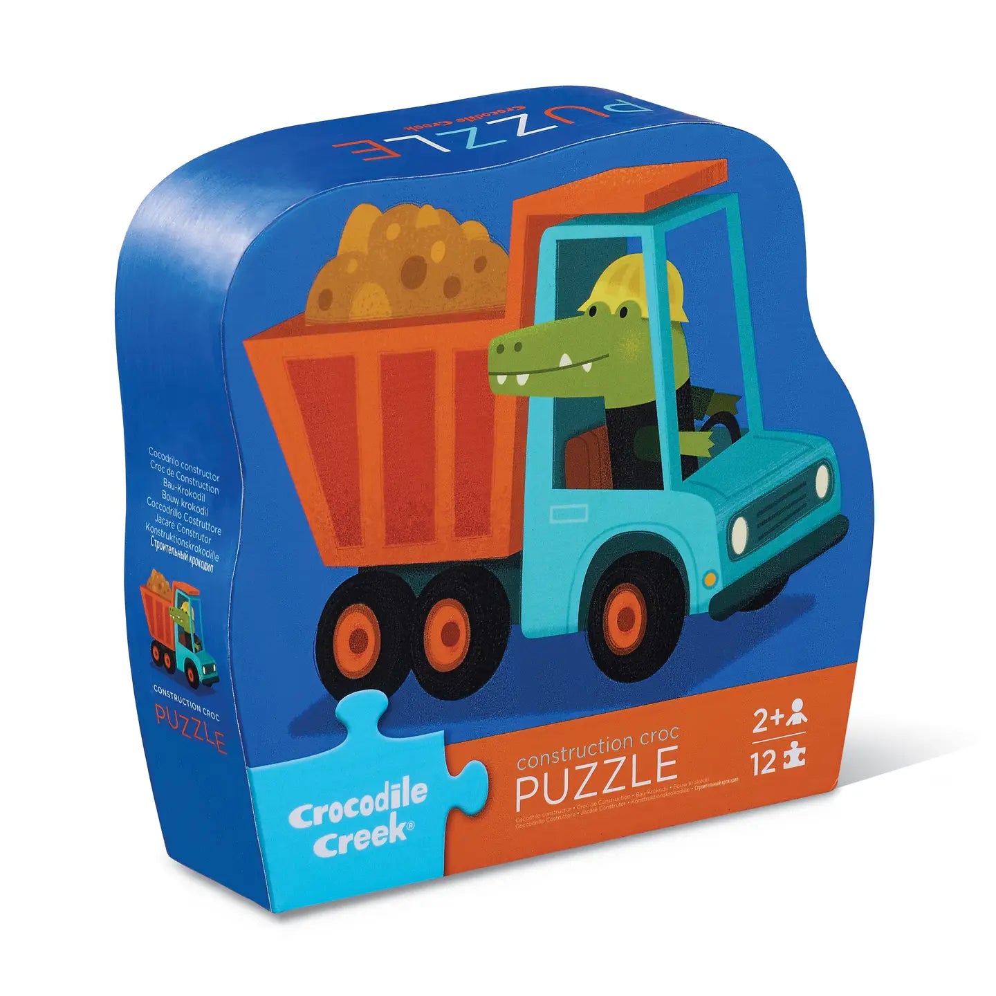 12-Piece Shaped Box Puzzle - Construction Croc Crocodile Creek Lil Tulips