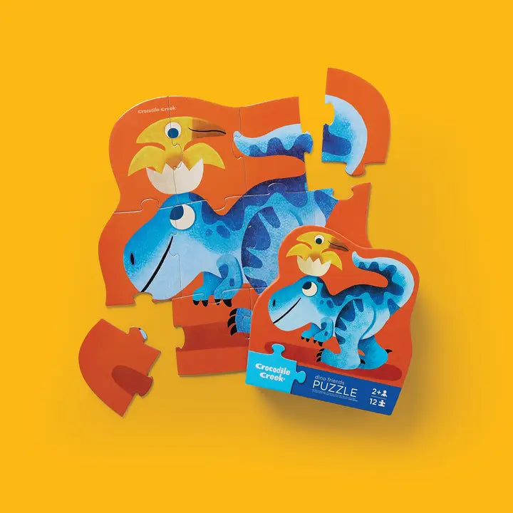 12-Piece Shaped Box Puzzle - Dino Friends Crocodile Creek Lil Tulips