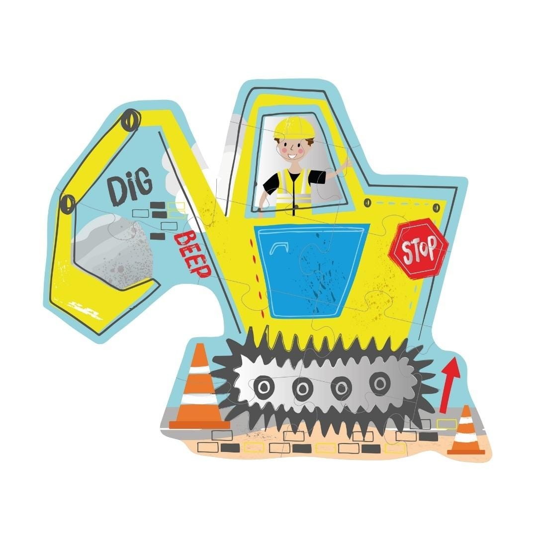 12 Piece Shaped Jigsaw Puzzle - Digger Floss and Rock Lil Tulips