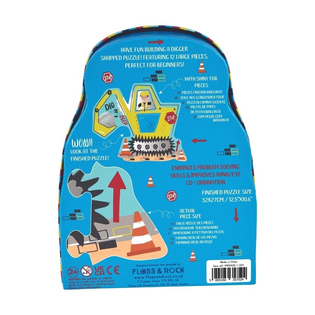 12 Piece Shaped Jigsaw Puzzle - Digger Floss and Rock Lil Tulips