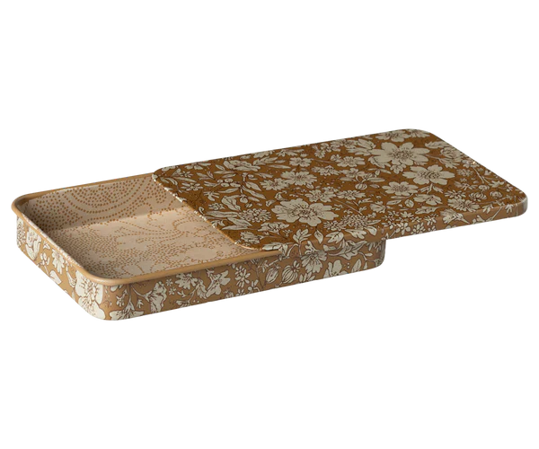 Metal Box with Sliding Lid Blossom- Ocher