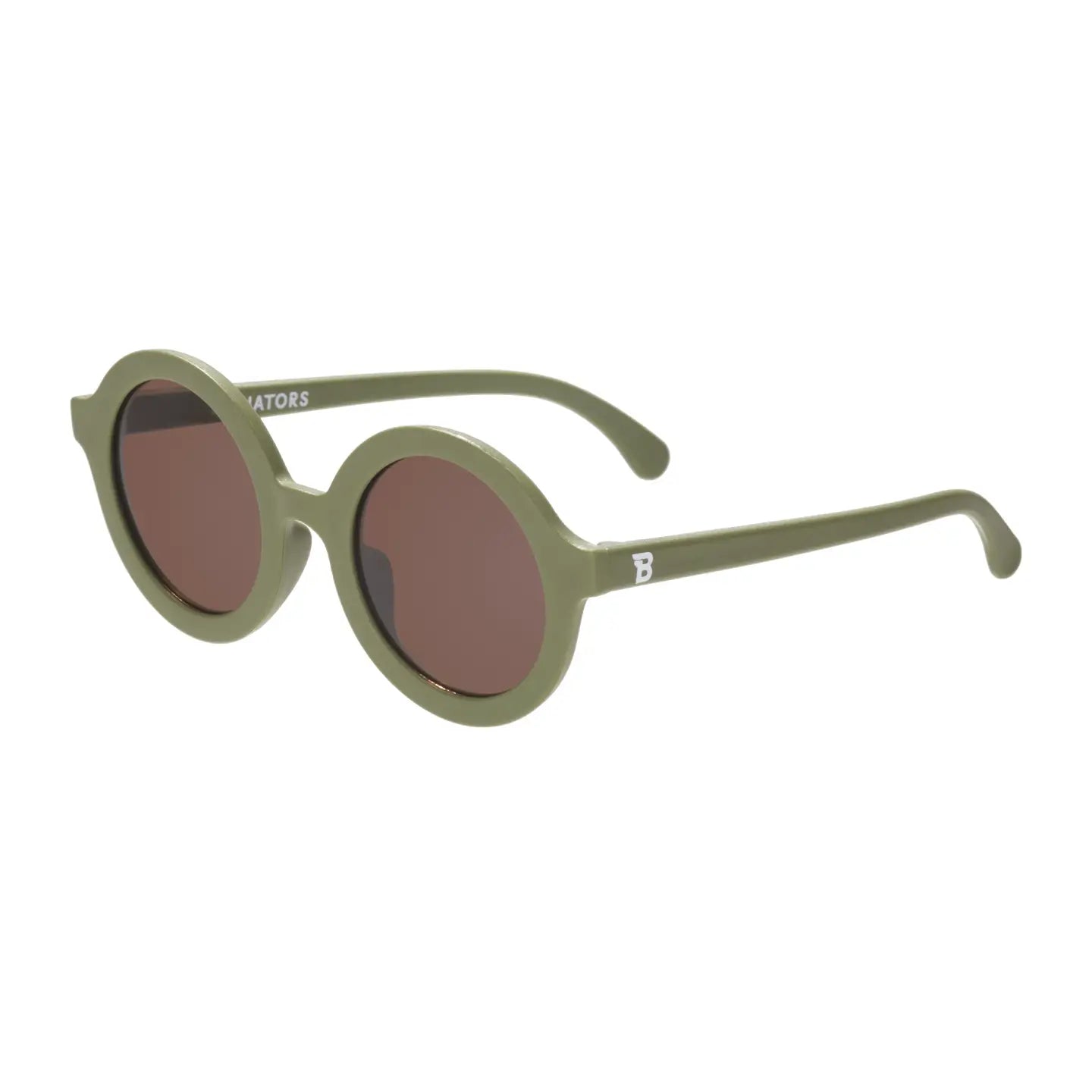 Wild Moss Euro Round Kids Sunglasses with Amber Lens