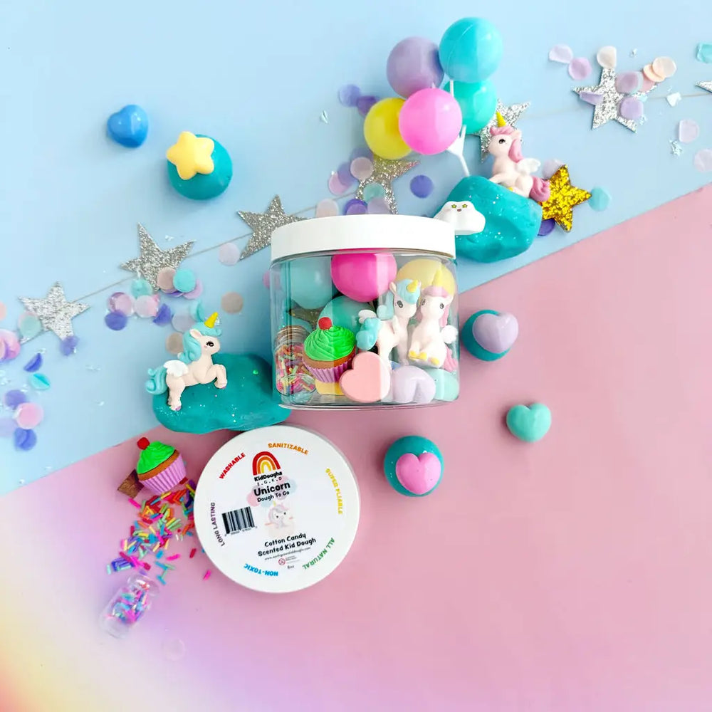 Unicorn Party (Cotton Candy) Dough-To-Go Play Kit