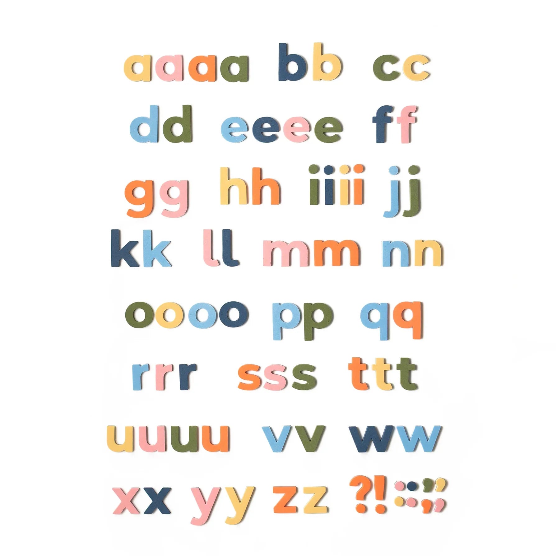 2" 75pc Lowercase Magnetic Letters in Rainbow Mod The Type Set Co. Lil Tulips