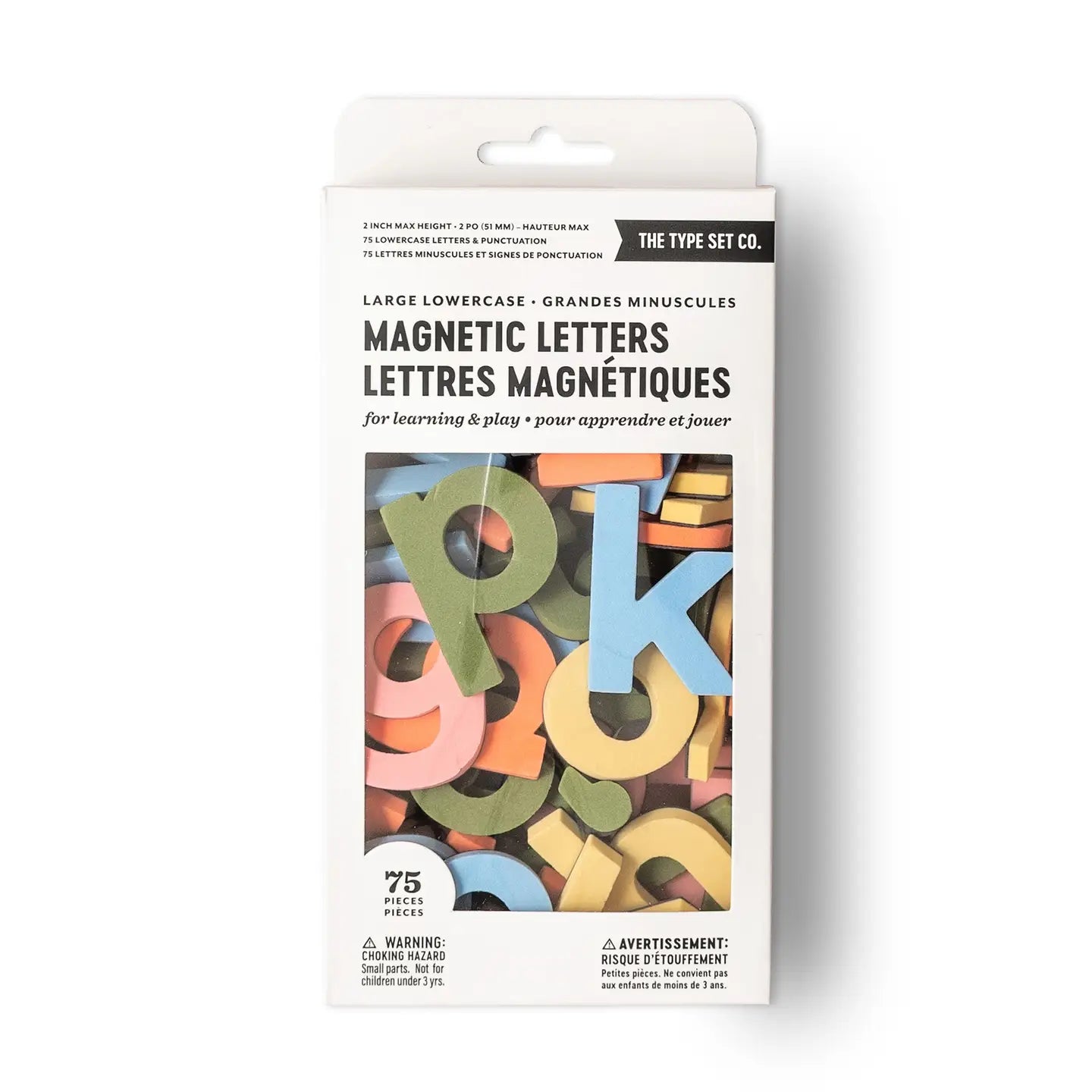 2" 75pc Lowercase Magnetic Letters in Rainbow Mod The Type Set Co. Lil Tulips