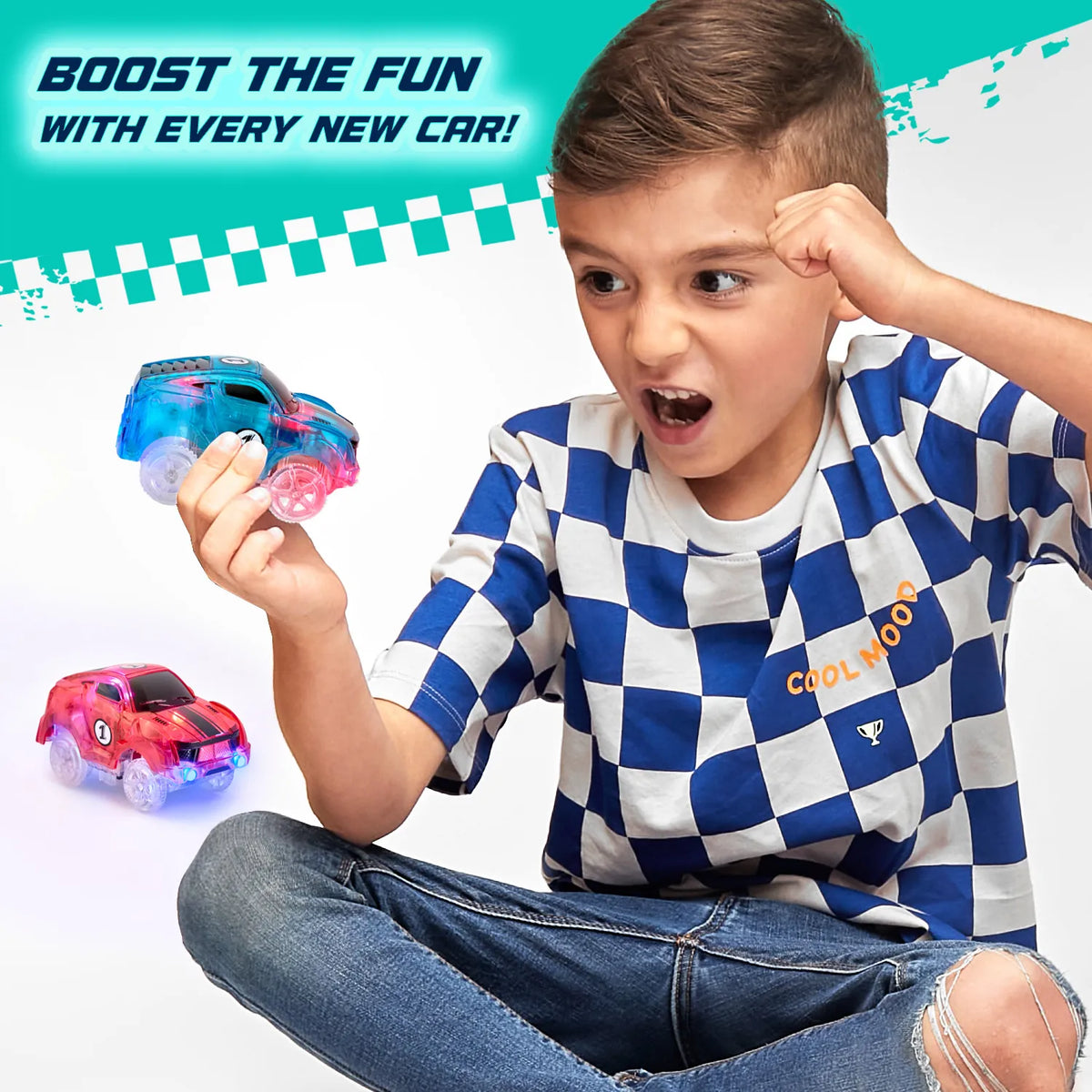 2 Light Up Racer Cars JitteryGit Lil Tulips