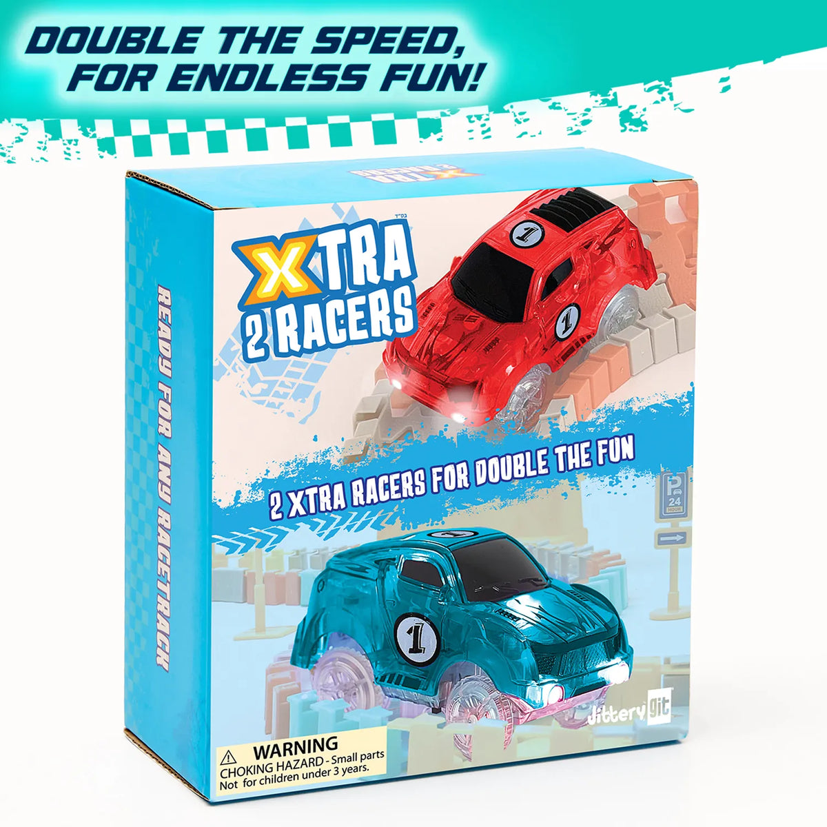 2 Light Up Racer Cars JitteryGit Lil Tulips