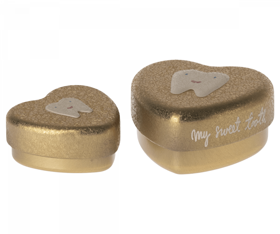 2 Piece Tooth Box - Gold Maileg Lil Tulips
