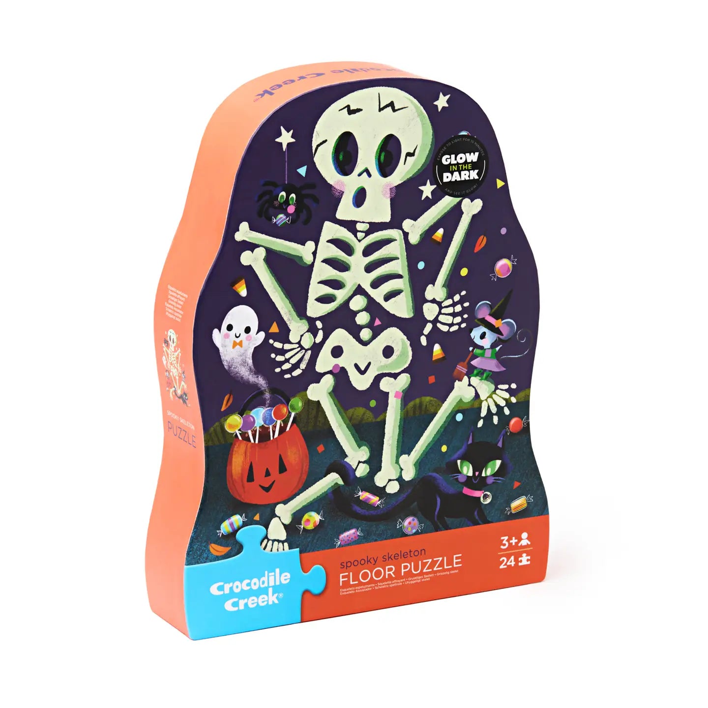 24-Piece Shaped Box Puzzle - Spooky Skeleton Crocodile Creek Lil Tulips