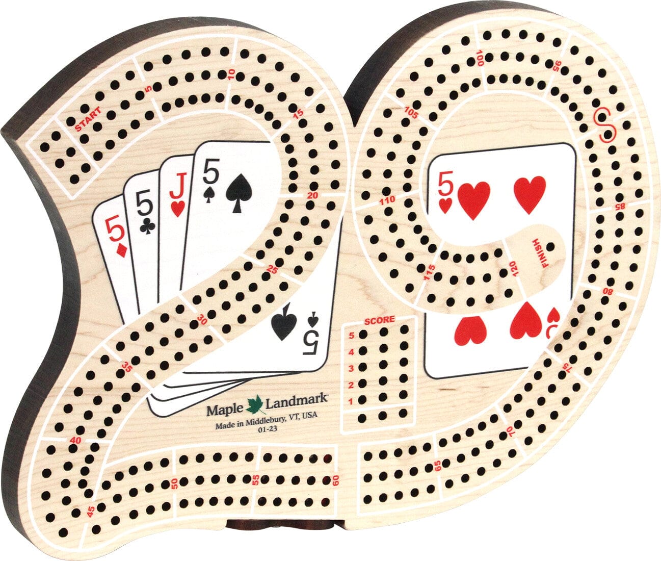 29-Shaped Cribbage Default Maple Landmark Lil Tulips