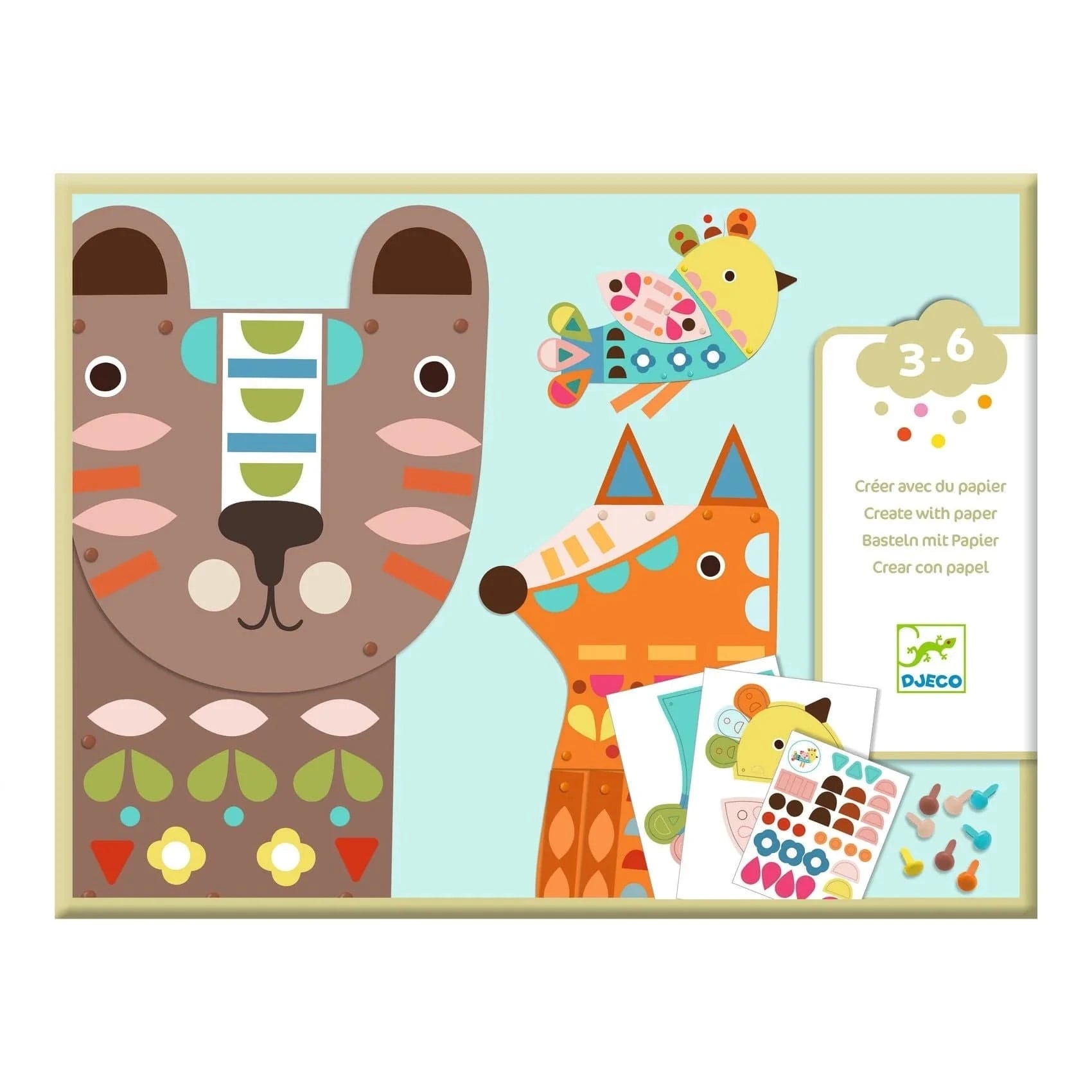 3 Giant Animals Collage Activity Djeco Lil Tulips