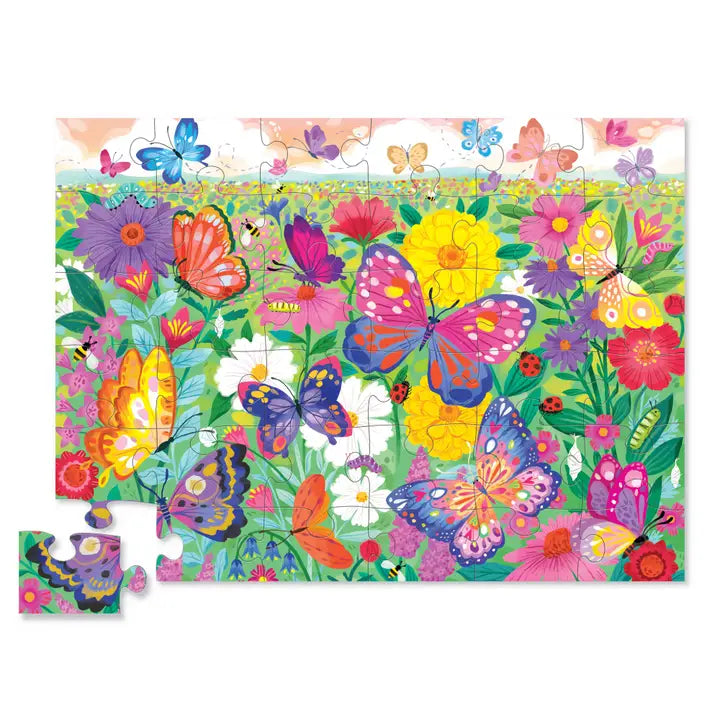 36-Piece Shaped Box Puzzle - Butterfly Garden Crocodile Creek Lil Tulips