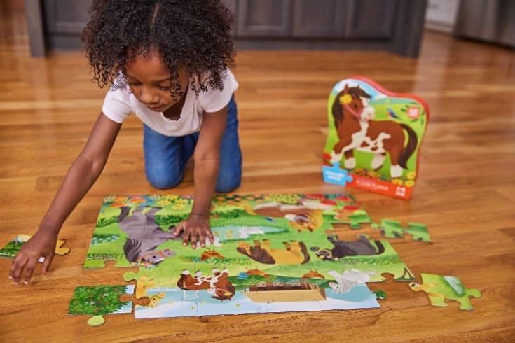 36-Piece Shaped Box Puzzle - Pretty Ponies Crocodile Creek Lil Tulips