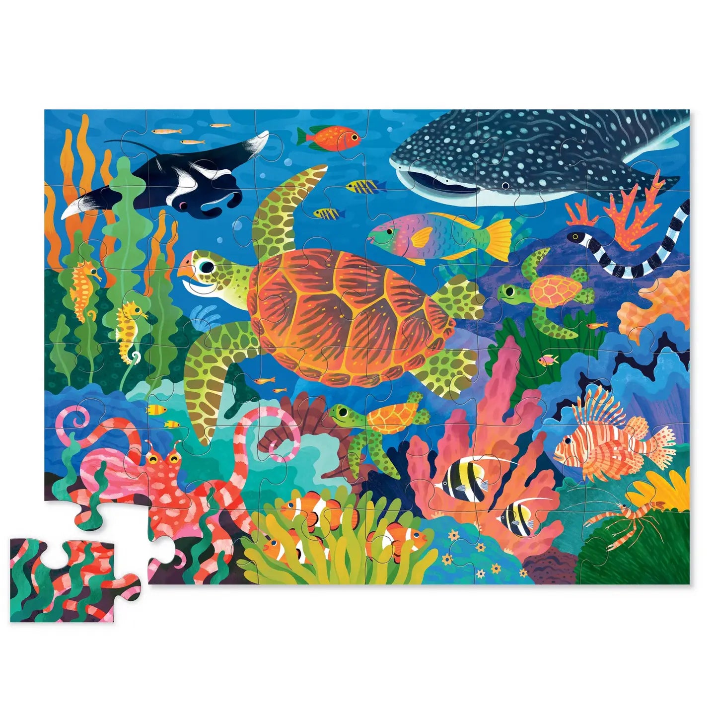 36-Piece Shaped Box Puzzle - Sea Turtle Crocodile Creek Lil Tulips