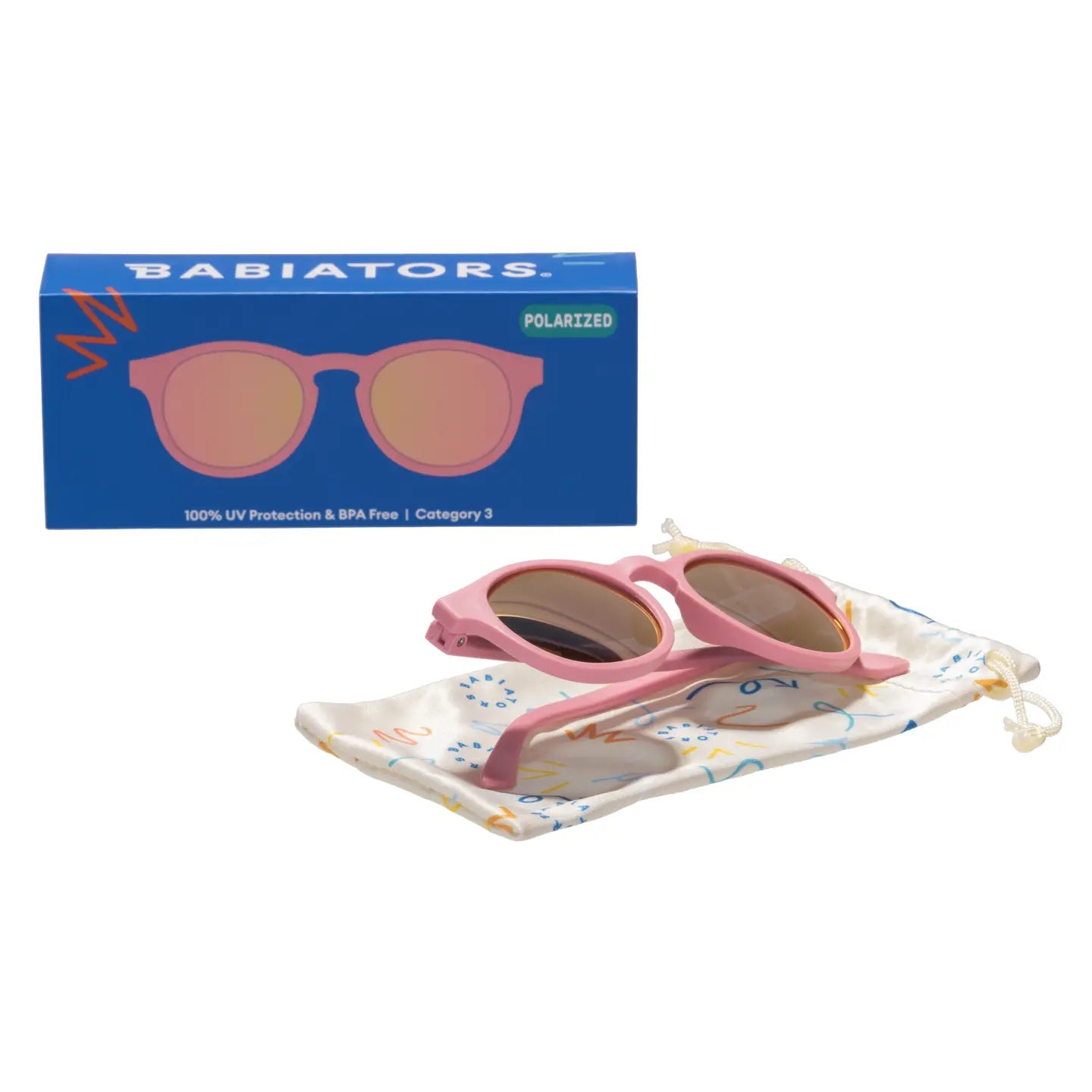 Pretty in Pink Polarized Keyhole Sunglasses with Mirrored Lens