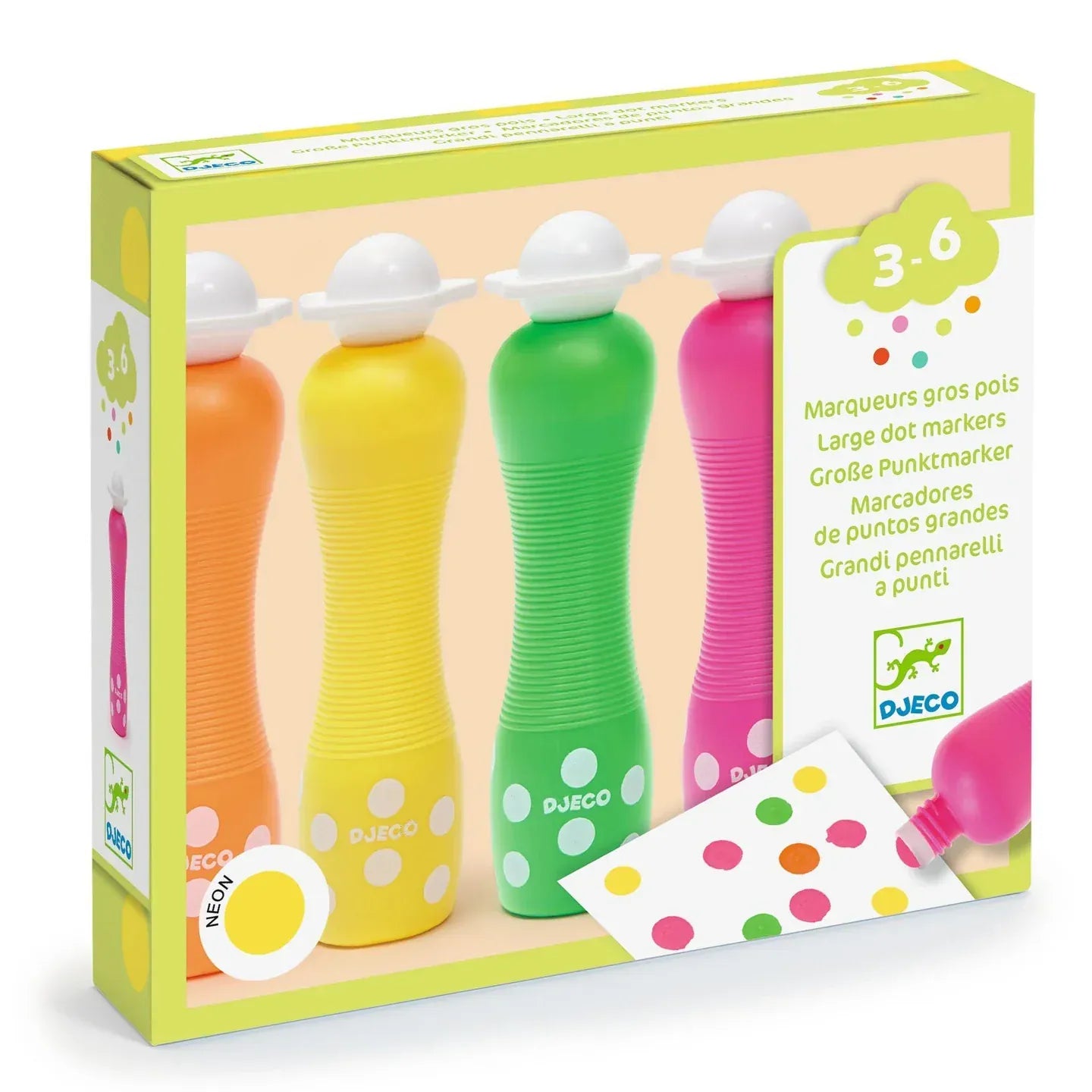 4 Foam Markers - Neon Djeco Lil Tulips
