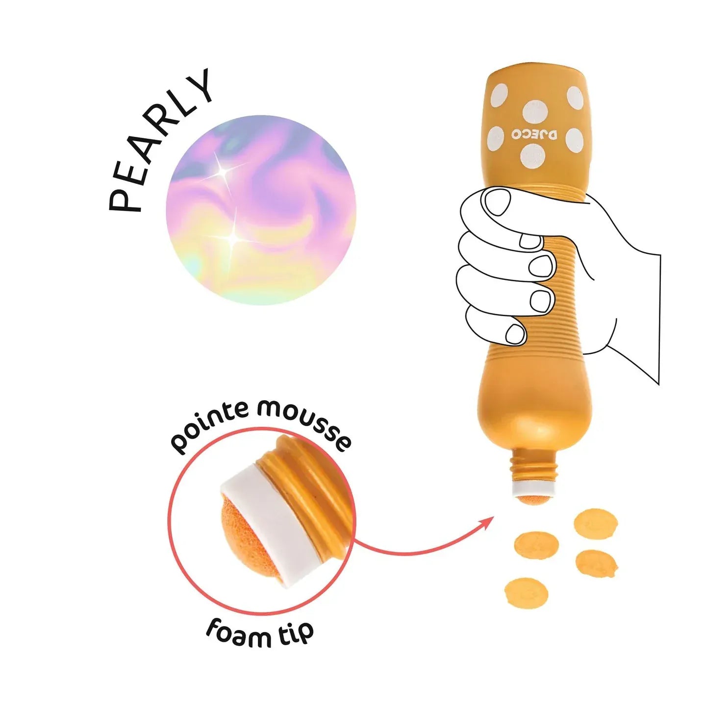 4 Foam Markers - Pearly Djeco Lil Tulips