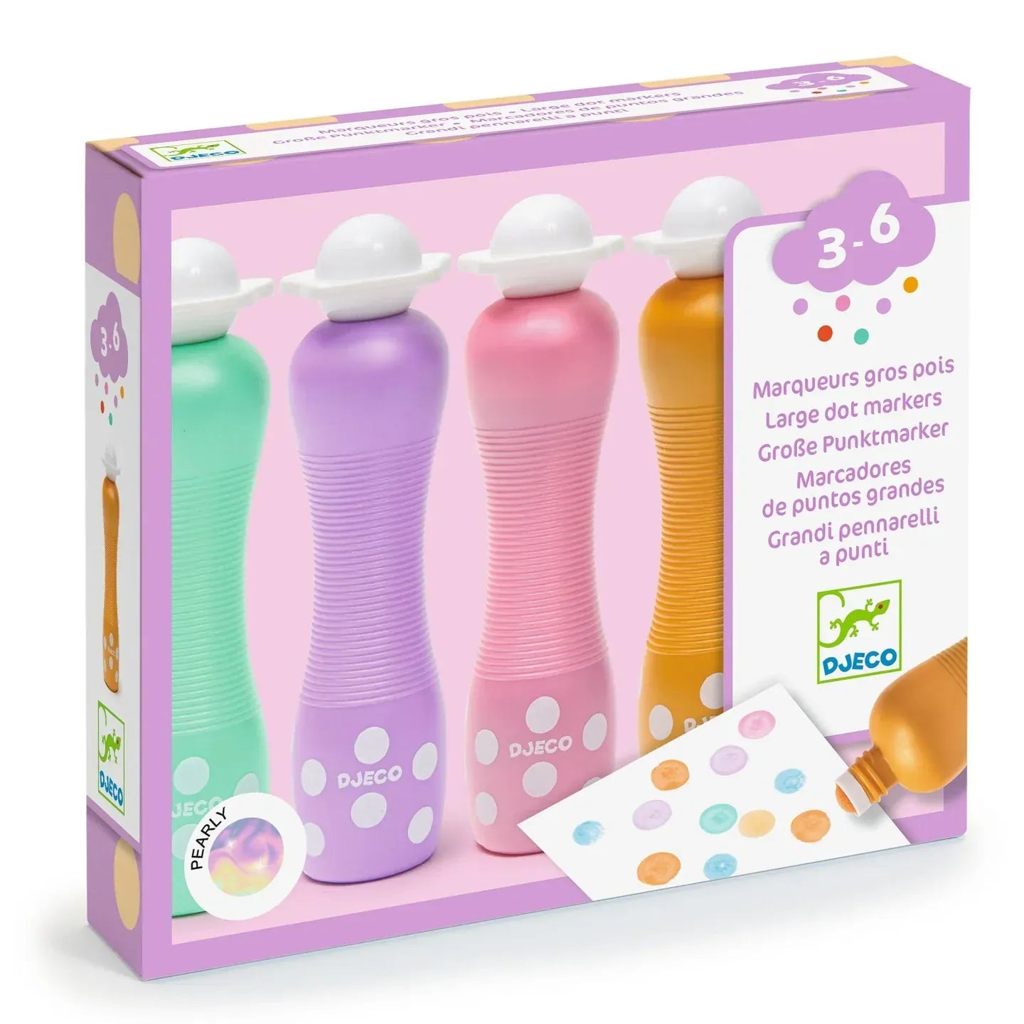 4 Foam Markers - Pearly Djeco Lil Tulips