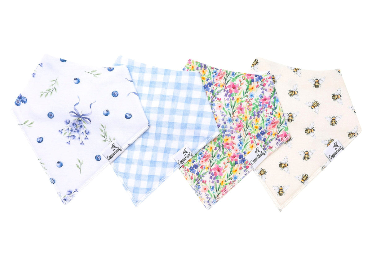 4 Pack Baby Bandana Bibs - Catherine Copper Pearl Lil Tulips
