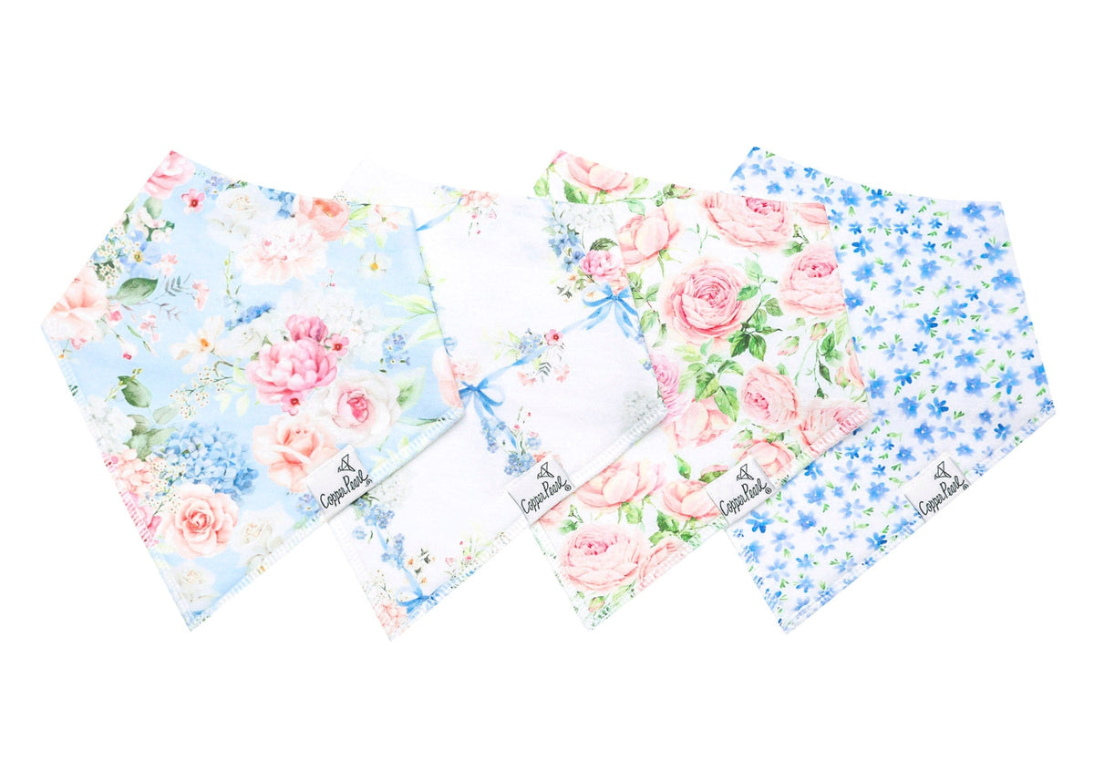 4 Pack Baby Bandana Bibs - Genevieve Copper Pearl Lil Tulips