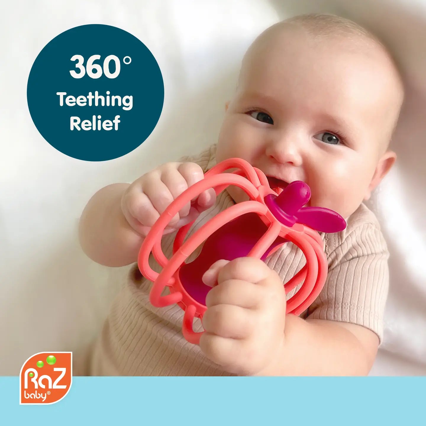 Raz-Apple Teether & Rattle Toy