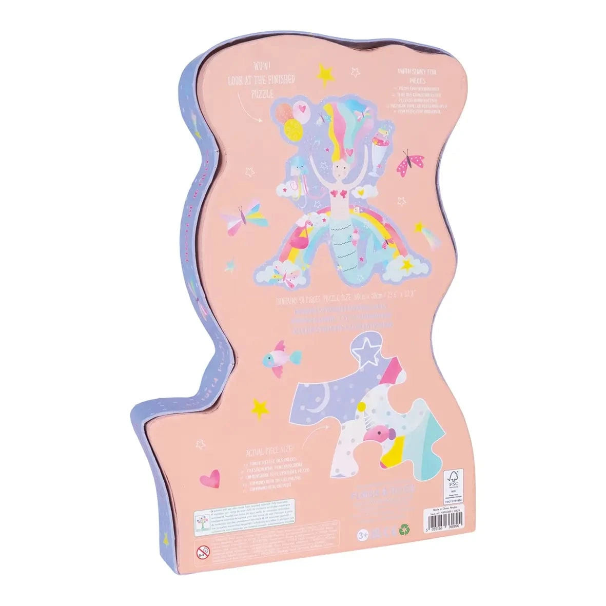 40pc Mermaid Shaped Jigsaw with Shaped Box Floss and Rock Lil Tulips