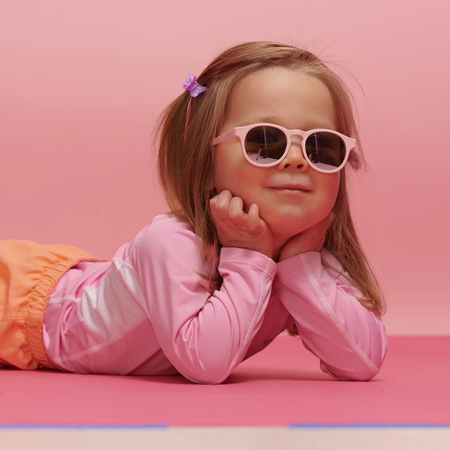 Pretty in Pink Polarized Keyhole Sunglasses with Mirrored Lens