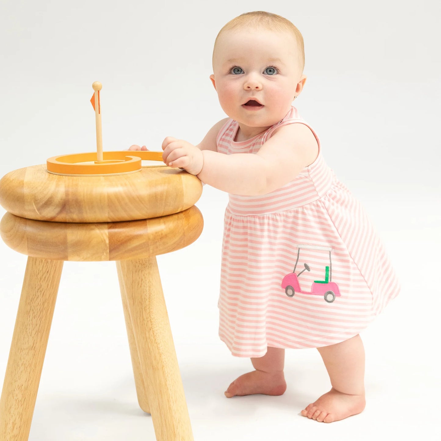 Tank Dress and Bloomer with Applique - Golf Pink Mini Gingham