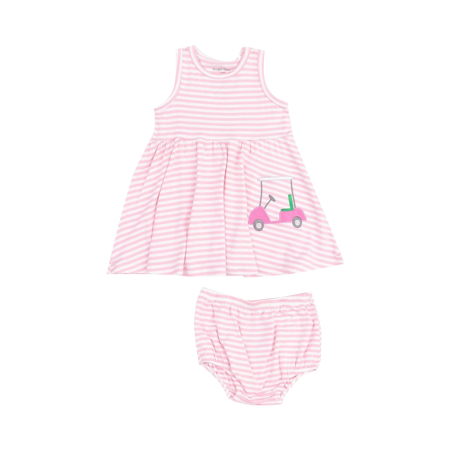 Tank Dress and Bloomer with Applique - Golf Pink Mini Gingham