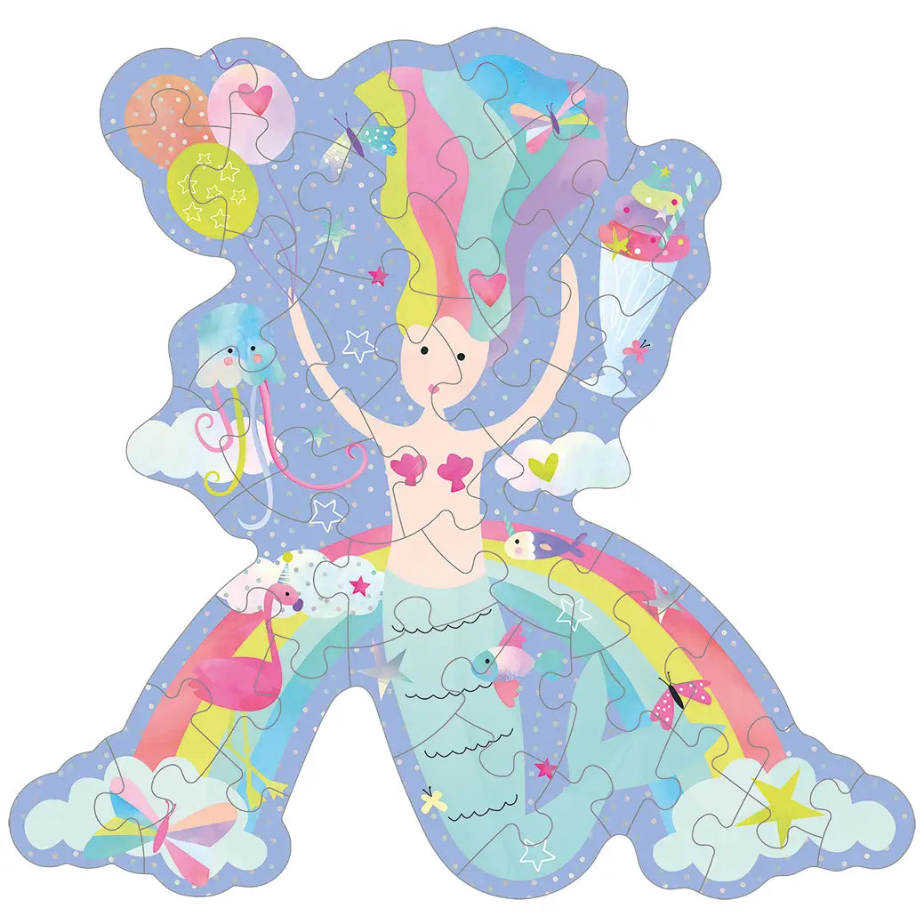 40pc Mermaid Shaped Jigsaw with Shaped Box