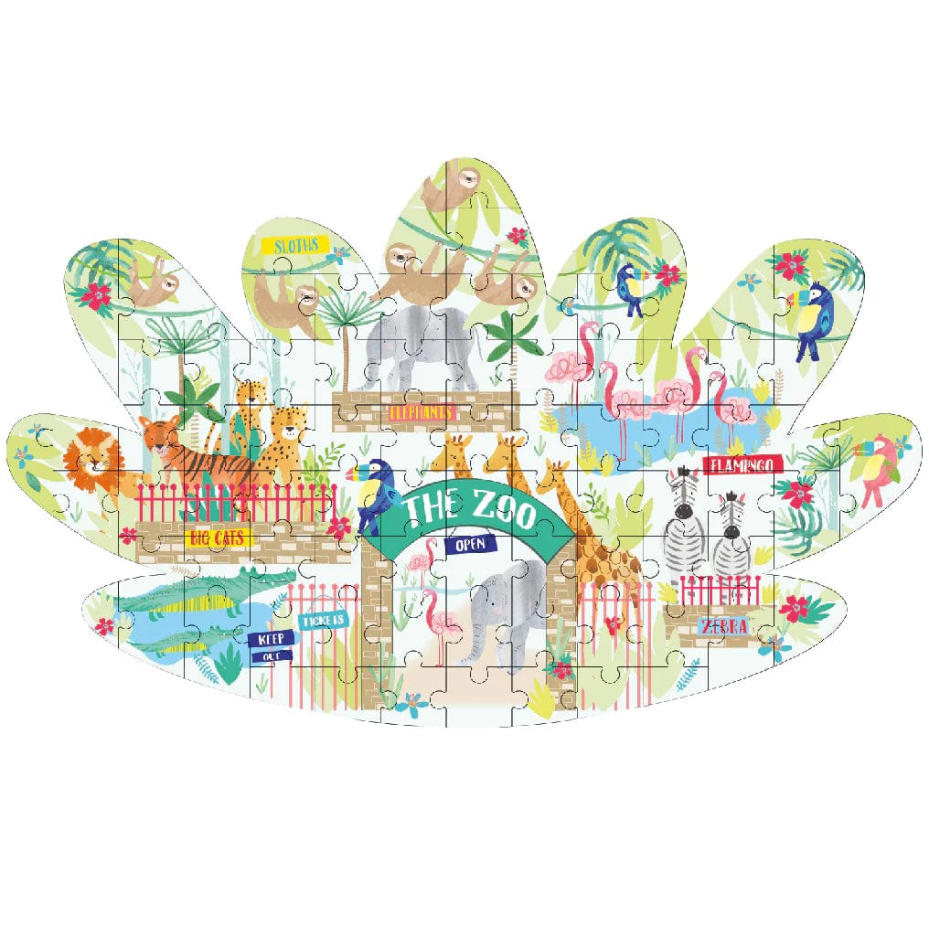 80 Piece The Zoo Leaf-Shaped Jigsaw Puzzle Floss and Rock Lil Tulips