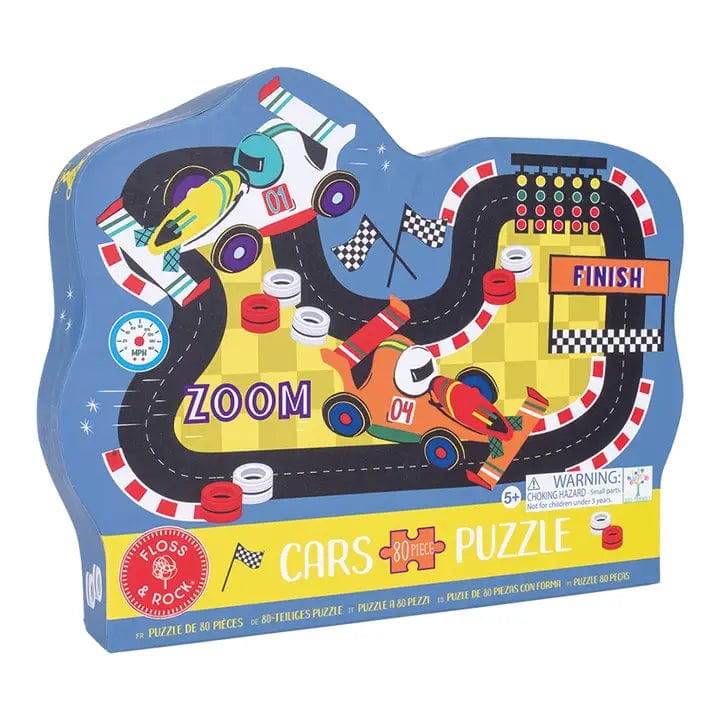 80pc Race Track Shaped Jigsaw with Shaped Box Floss and Rock Lil Tulips