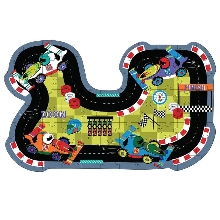 80pc Race Track Shaped Jigsaw with Shaped Box Floss and Rock Lil Tulips