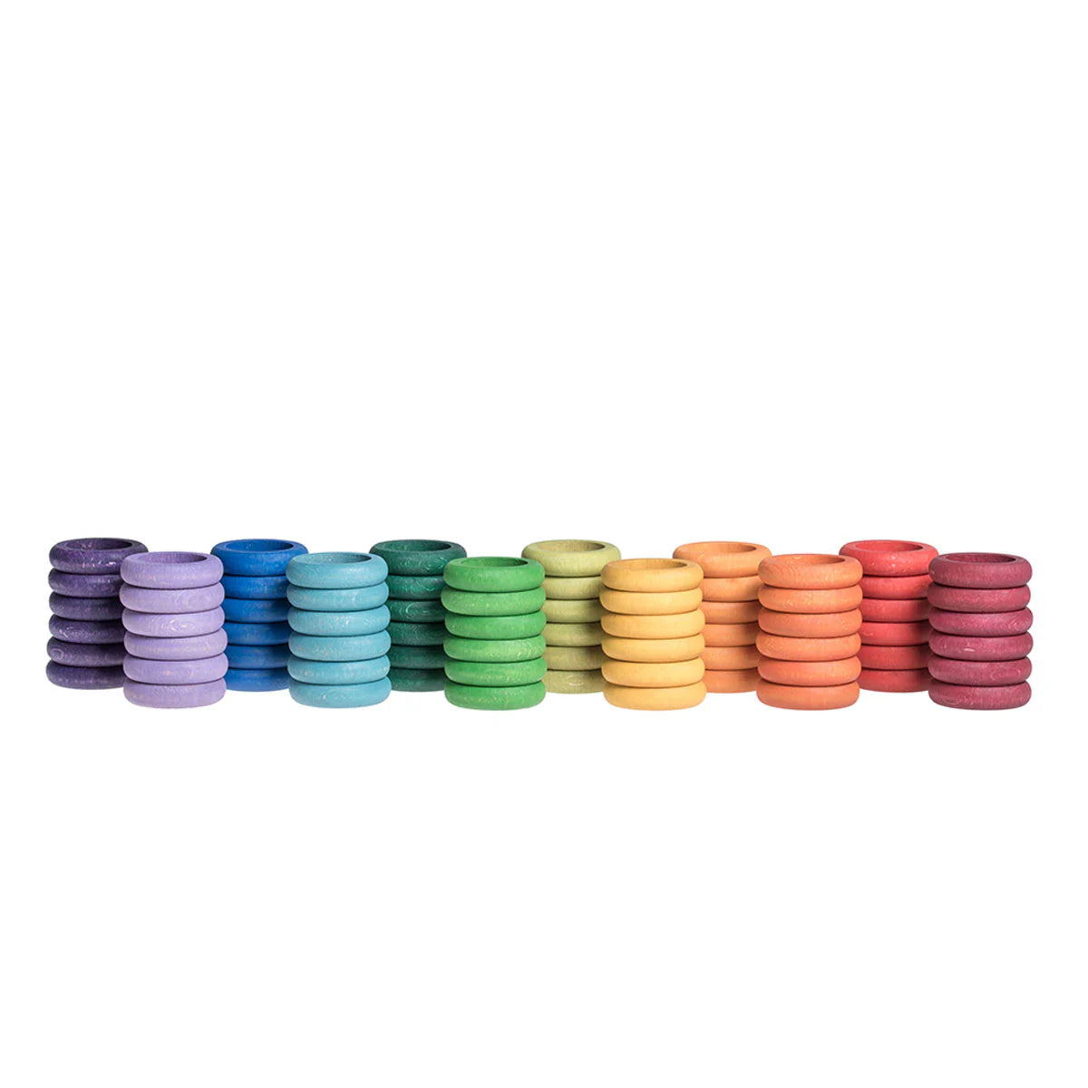 72 Wooden Rings in 12 Colors