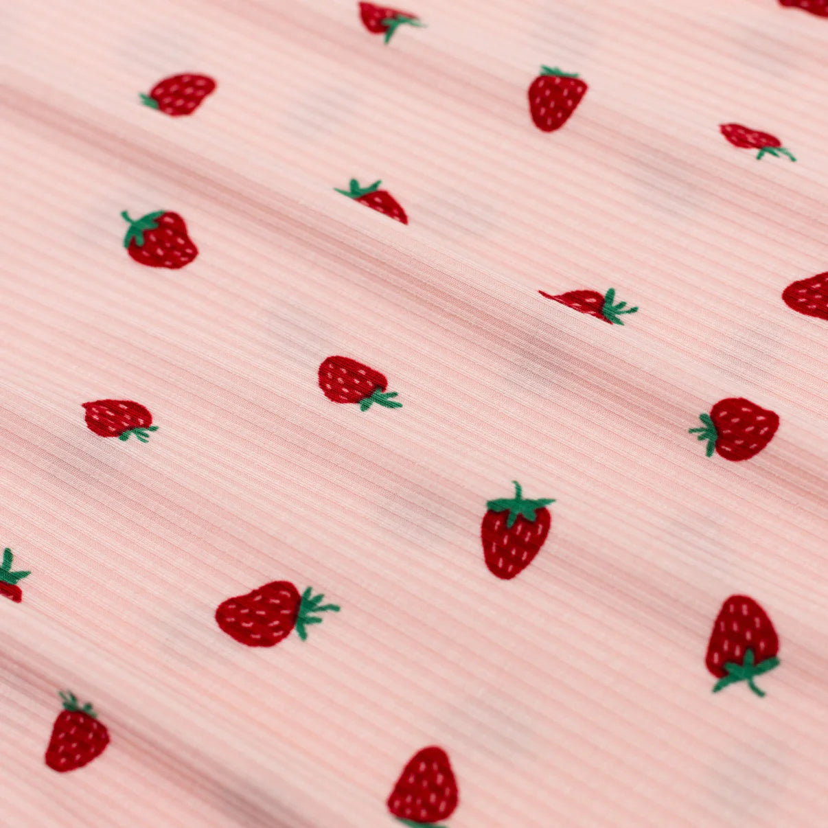 Strawberries Small Ribbed Zip Romper