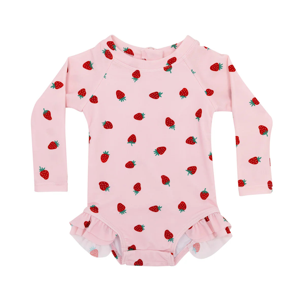 Strawberries Long Sleeve One-Piece Rash Guard Bathing Suit
