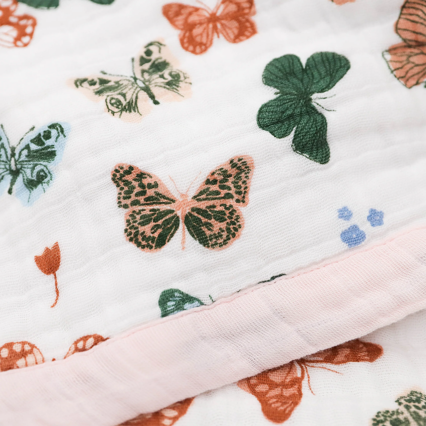 Cotton Muslin Baby Quilt - Butterflies