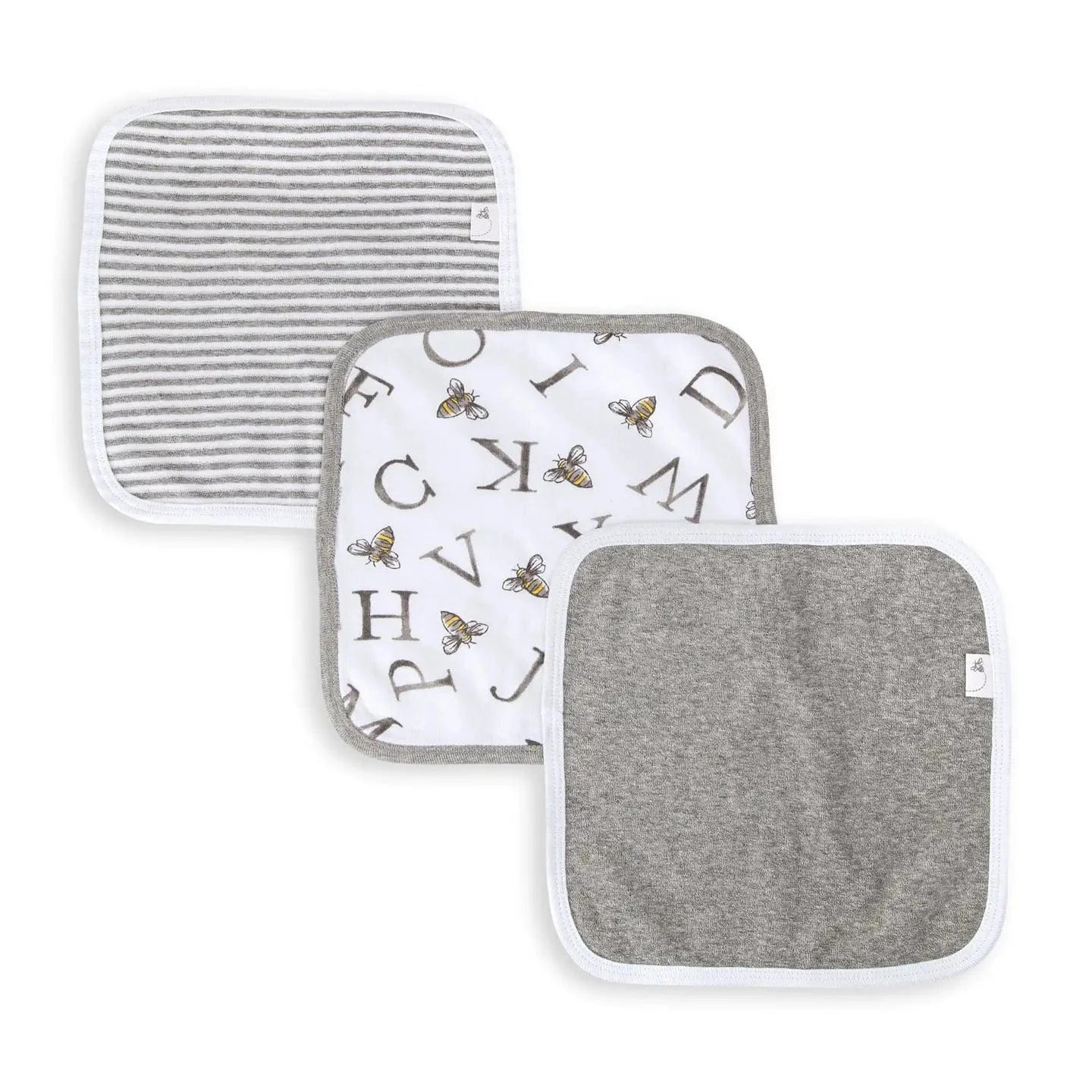 A-Bee-C Organic Cotton Washcloths 3 Pack Burt's Bees Baby Lil Tulips