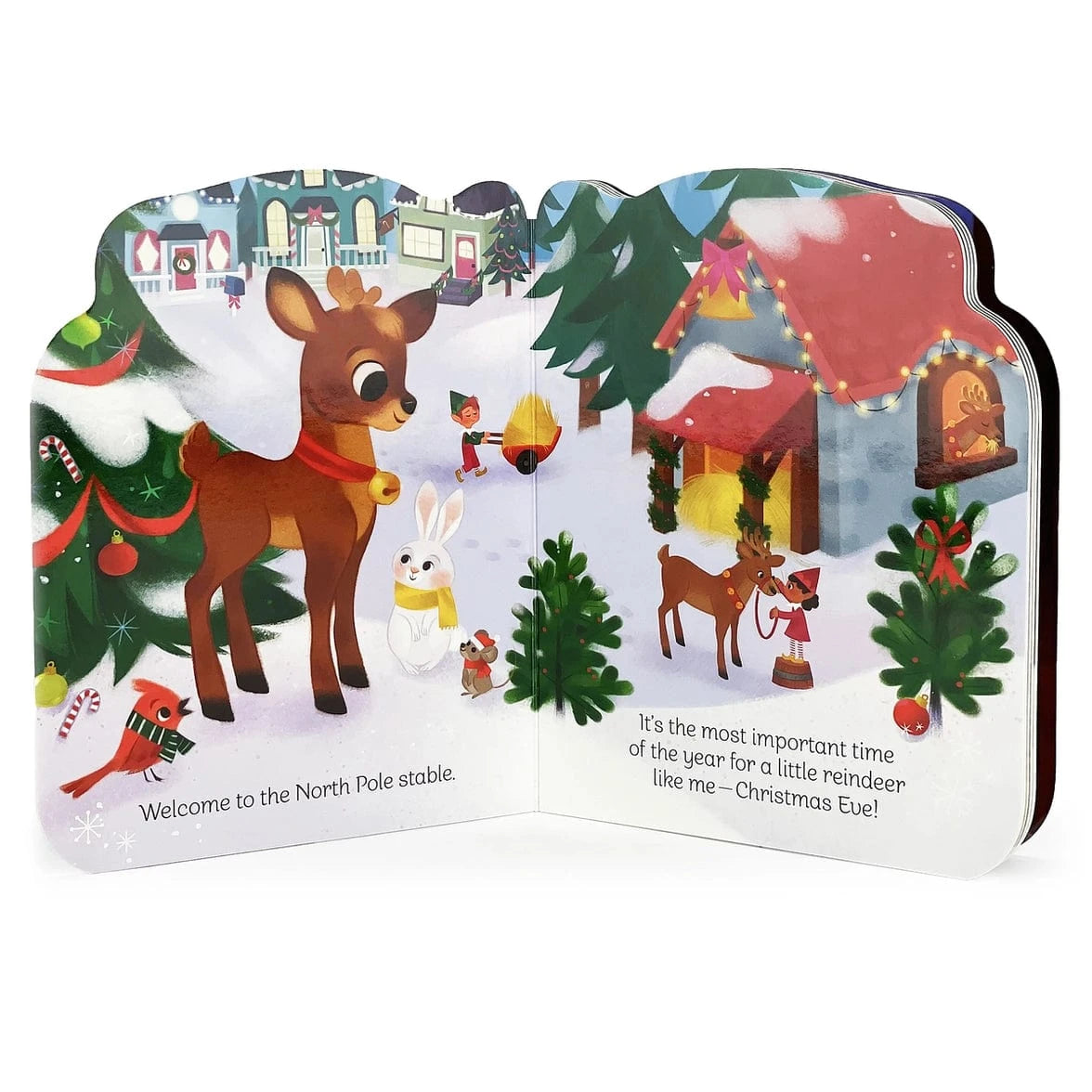 A Little Reindeer Shaped Christmas Board Book Cottage Door Press Lil Tulips