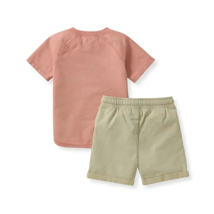 Acid Wash Pocket Tee & Shorts Set Burt's Bees Baby Lil Tulips