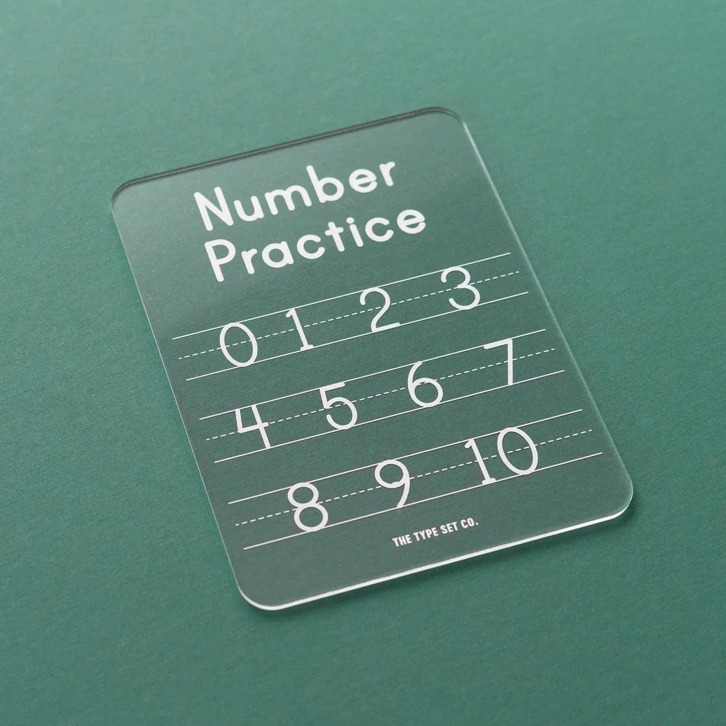 Acrylic Dry-Erase Numbers Tracing Practice Board The Type Set Co. Lil Tulips