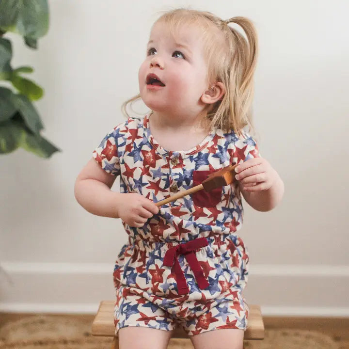 American Stars Girl Romper 0-3M Burt's Bees Baby Lil Tulips