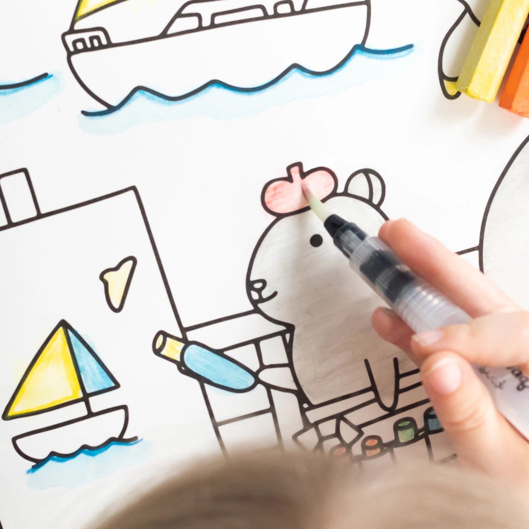 Aqua Brush + Butterstix Chalk® Aquarelle 4pk Jaq Jaq Bird Lil Tulips