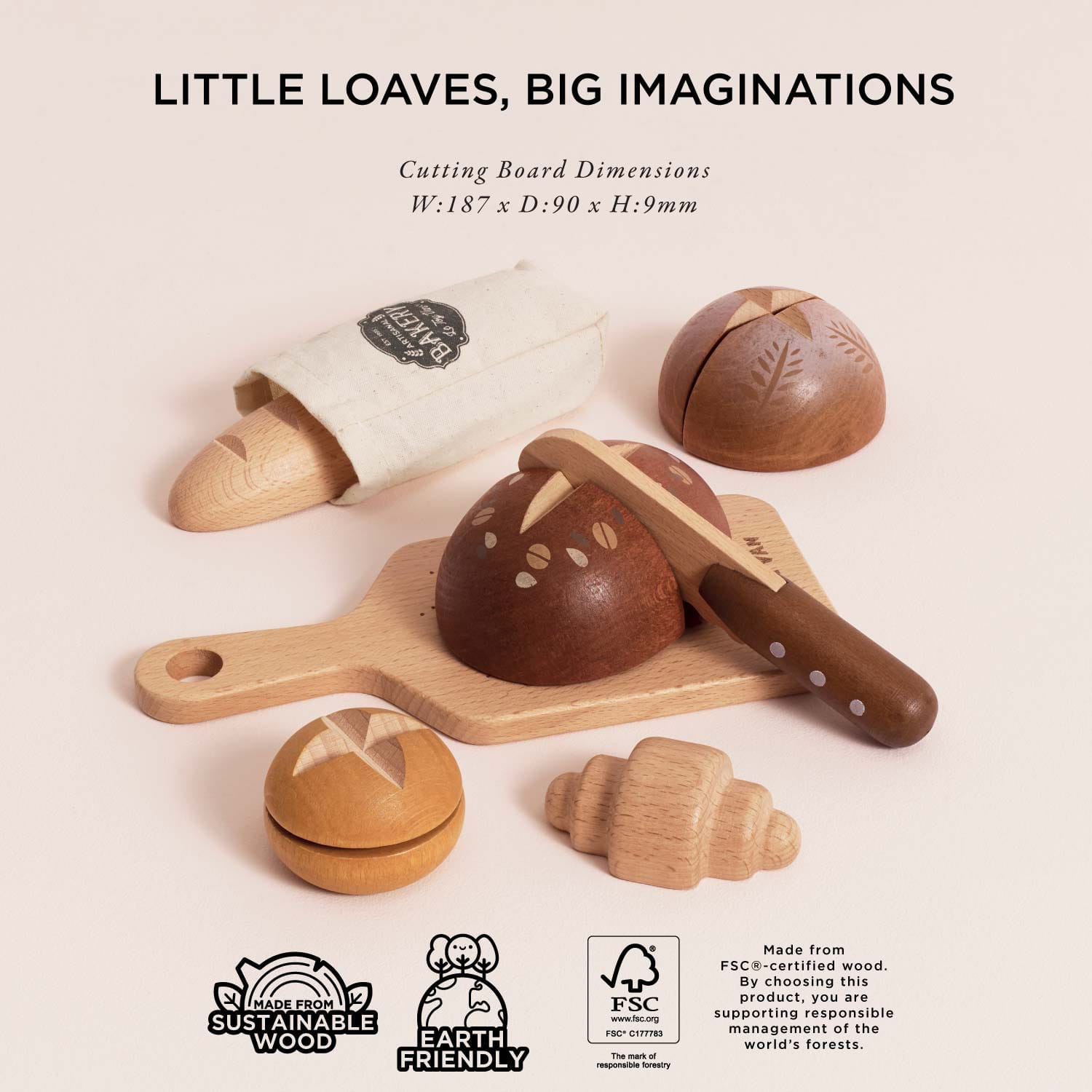 Artisan Bread & Knife Set Le Toy Van Lil Tulips