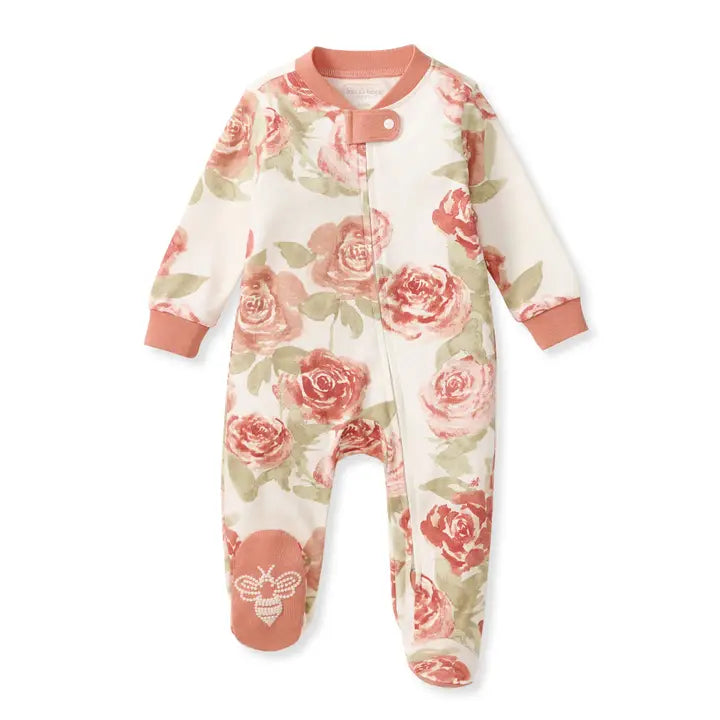Autumn Rose Garden Organic Cotton Sleep & Play Footed Burt's Bees Baby Lil Tulips