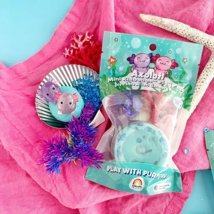 Axolotl Mini Kiddough Play Pack - 2 oz. Earth Grown KidDoughs Lil Tulips