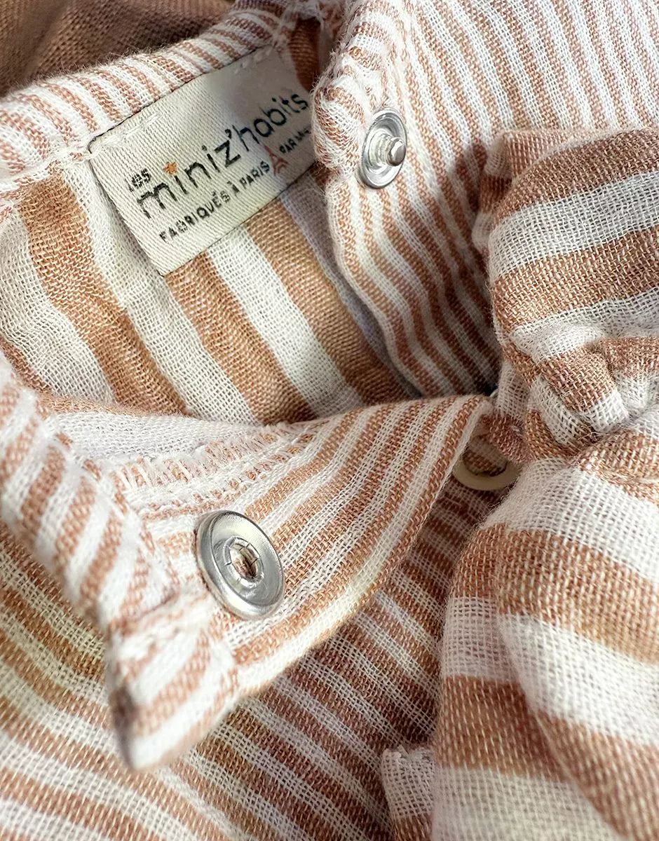 Babies Clothing: Lili Jumpsuit Set in Zephyr Striped Hat Minikane Lil Tulips