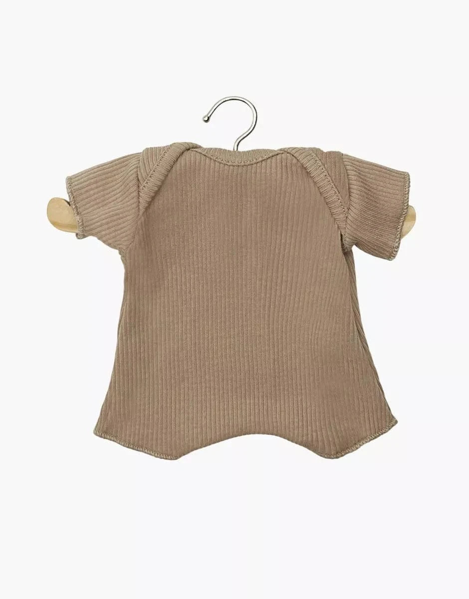 Babies Clothing – Mocha Ribbed shorty bodysuit Minikane Lil Tulips